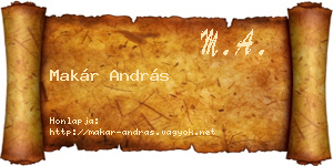 Makár András névjegykártya